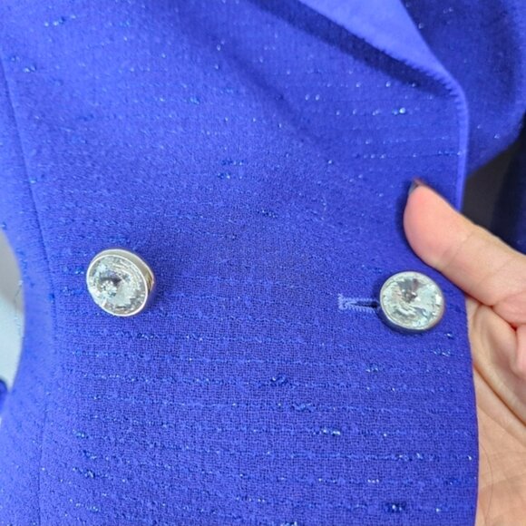 VTG ESCADA Couture Purple Hourglass Blazer Sz 8 Party Event Vintage - Picture 6 of 12